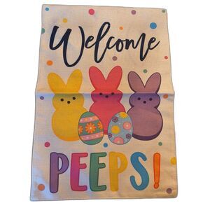 Easter Bunny "Welcome Peeps" Decorative Garden Flag Yard Decor